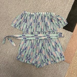 Lemlem NWT Gigi strapless silk romper sized M